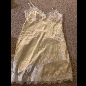 Champagne silk slip dress